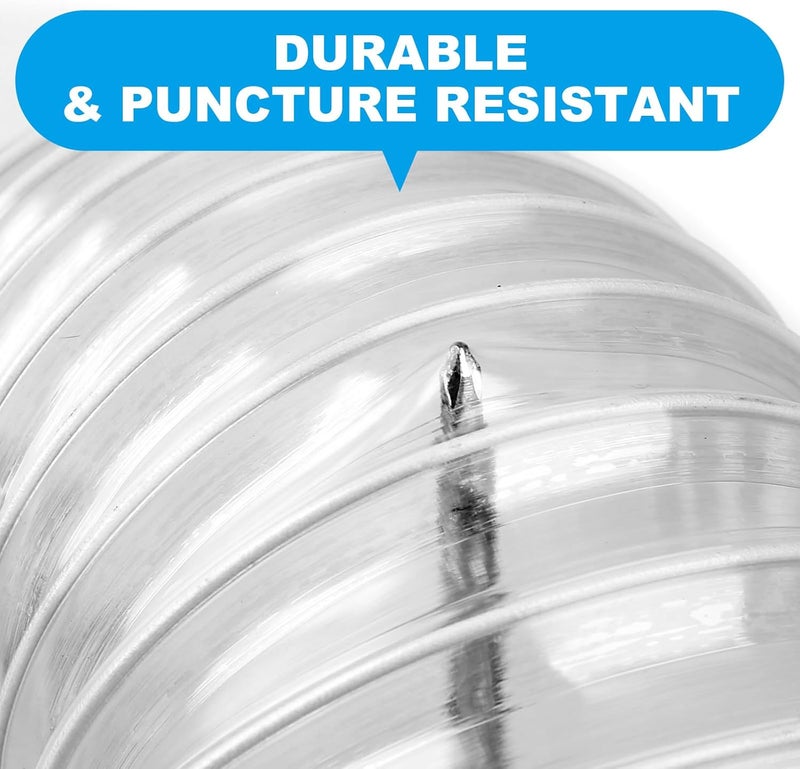 Elecoman 2 1/2" x 50' Heavy PVC Dust Collection Hose,Flexible Clear Debris and Fume Collection Hose with Stainless Steel Hose Clamps for Dust Collectors with 2 1/2" Ports, Ideal for Shop Vacuums - Image 3